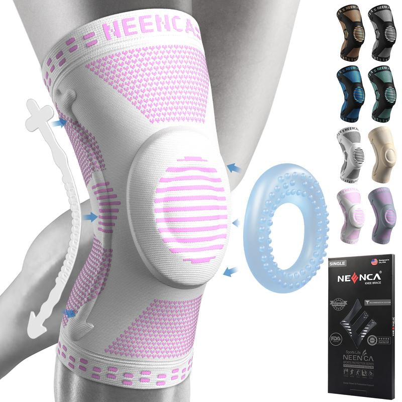 【Outdoorfun】Neenca Sports Knee Sleeve for Runner, Workout, Gym, Basketball, Volleyball, Hiking Spicy Dill Knee Pain Breathable Sponge Knee Pads Tool Volleyball Tool Basketball Gear Leg Protector Leg Supporter Knee Brace