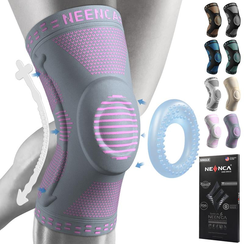 【Outdoorfun】Neenca Sports Knee Sleeve for Runner, Workout, Gym, Basketball, Volleyball, Hiking Spicy Dill Knee Pain Breathable Sponge Knee Pads Tool Volleyball Tool Basketball Gear Leg Protector Leg Supporter Knee Brace