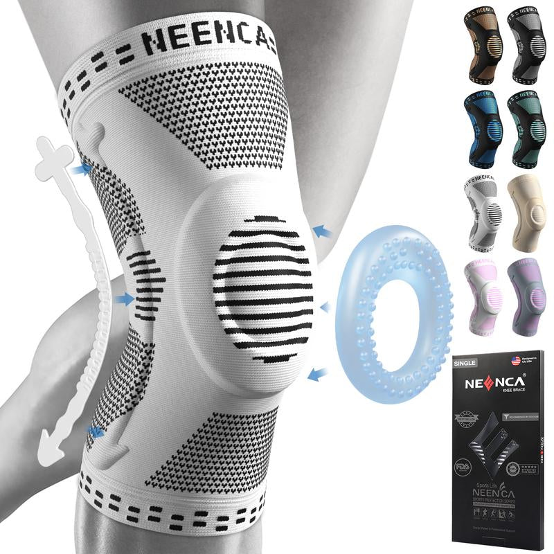 【Outdoorfun】Neenca Sports Knee Sleeve for Runner, Workout, Gym, Basketball, Volleyball, Hiking Spicy Dill Knee Pain Breathable Sponge Knee Pads Tool Volleyball Tool Basketball Gear Leg Protector Leg Supporter Knee Brace