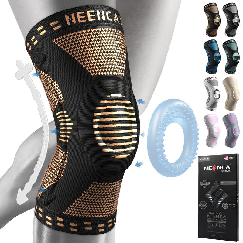 【Outdoorfun】Neenca Sports Knee Sleeve for Runner, Workout, Gym, Basketball, Volleyball, Hiking Spicy Dill Knee Pain Breathable Sponge Knee Pads Tool Volleyball Tool Basketball Gear Leg Protector Leg Supporter Knee Brace