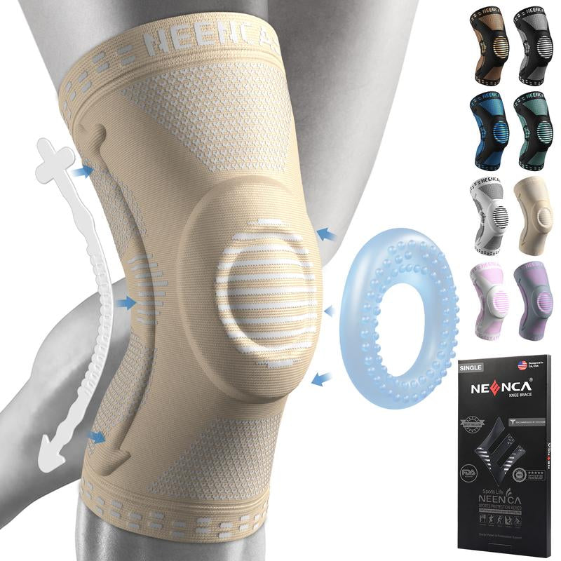 【Outdoorfun】Neenca Sports Knee Sleeve for Runner, Workout, Gym, Basketball, Volleyball, Hiking Spicy Dill Knee Pain Breathable Sponge Knee Pads Tool Volleyball Tool Basketball Gear Leg Protector Leg Supporter Knee Brace