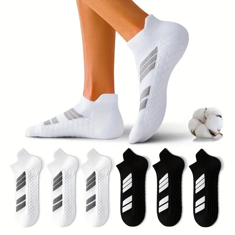 6 Pairs of Sports No Show Socks for Man and Woman, Ankle Socks with Terry Soles Offer Shock Absorption and Wear Resistance, White Daily Socks That Are Sweat - Absorbing and Breathable, Valentine'S Day Gift, New Arrivals for Spring and Summer