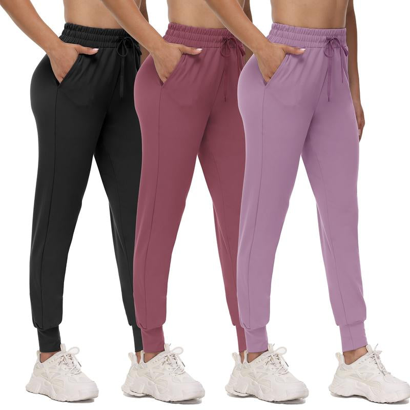 SHOWITTY 1/3 Pack Women'S plus Size Joggers with Pockets - Comfy Sweatpants for Yoga Lounge Black Workout Pants