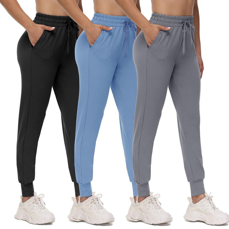 SHOWITTY 1/3 Pack Women'S plus Size Joggers with Pockets - Comfy Sweatpants for Yoga Lounge Black Workout Pants