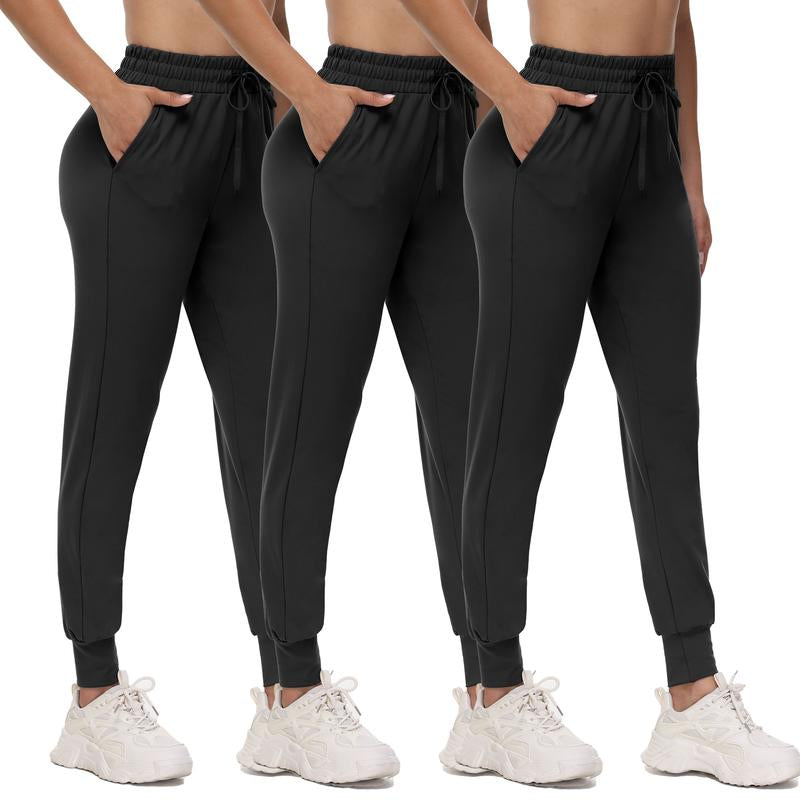 SHOWITTY 1/3 Pack Women'S plus Size Joggers with Pockets - Comfy Sweatpants for Yoga Lounge Black Workout Pants