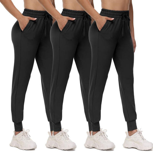 SHOWITTY 1/3 Pack Women'S plus Size Joggers with Pockets - Comfy Sweatpants for Yoga Lounge Black Workout Pants