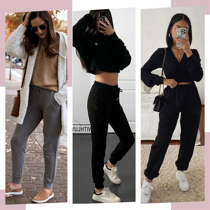 SHOWITTY 1/3 Pack Women'S plus Size Joggers with Pockets - Comfy Sweatpants for Yoga Lounge Black Workout Pants
