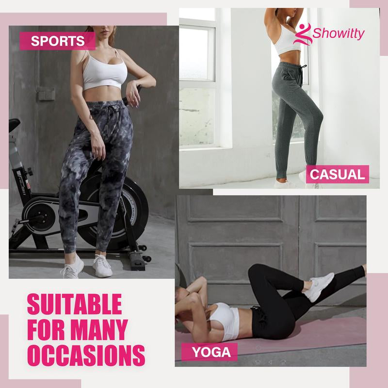SHOWITTY 1/3 Pack Women'S plus Size Joggers with Pockets - Comfy Sweatpants for Yoga Lounge Black Workout Pants