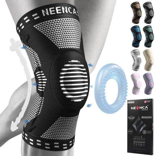 【Outdoorfun】Neenca Sports Knee Sleeve for Runner, Workout, Gym, Basketball, Volleyball, Hiking Spicy Dill Knee Pain Breathable Sponge Knee Pads Tool Volleyball Tool Basketball Gear Leg Protector Leg Supporter Knee Brace