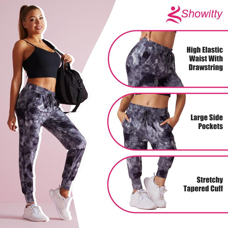 SHOWITTY 1/3 Pack Women'S plus Size Joggers with Pockets - Comfy Sweatpants for Yoga Lounge Black Workout Pants