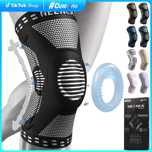 【Outdoorfun】Neenca Sports Knee Sleeve for Runner, Workout, Gym, Basketball, Volleyball, Hiking Spicy Dill Knee Pain Breathable Sponge Knee Pads Tool Volleyball Tool Basketball Gear Leg Protector Leg Supporter Knee Brace
