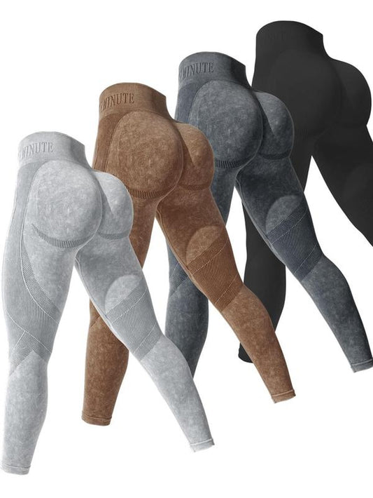 Women'S Solid High Waist Sports Leggings, Breathable Comfortable Seamless Yoga Leggings, Women Yoga Tummy Control Pants, Athletic Leggings, Gym Leggings, Ladies Sportswear for Gym Workout Running, Ribbed Tigh, Leggings for Women