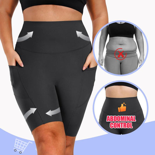 [Size up Recommended] Viconow Tummy Control Workout Shorts for Women with Pockets - High Waist Bike Shorts for Gym Workout Athletic Running Yoga